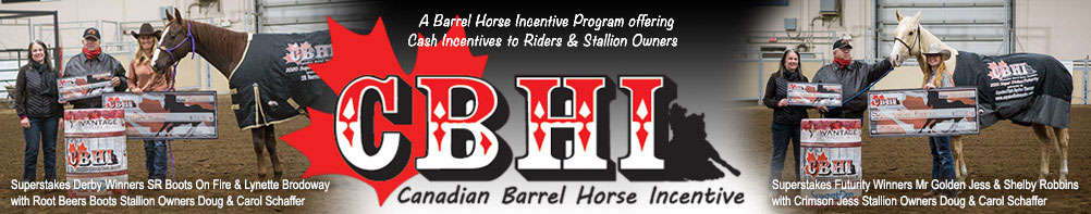 Canadian Barrel Horse Incentive - offering Cash Incentives to Riders & Stallion Owners.